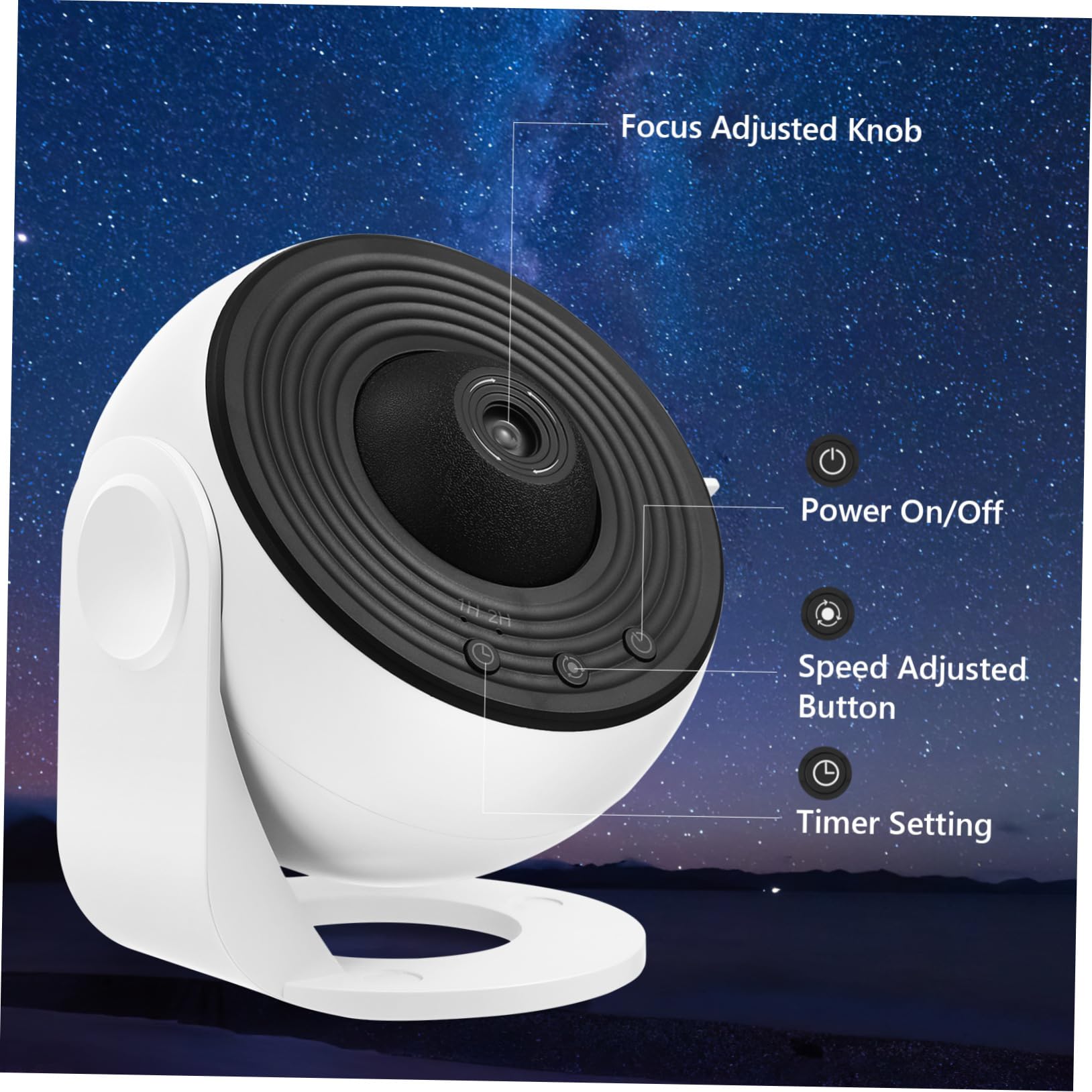 EXCEART Veilleuse Projecteur D'étoiles Galaxie, 1 Set Blanc ABS PC