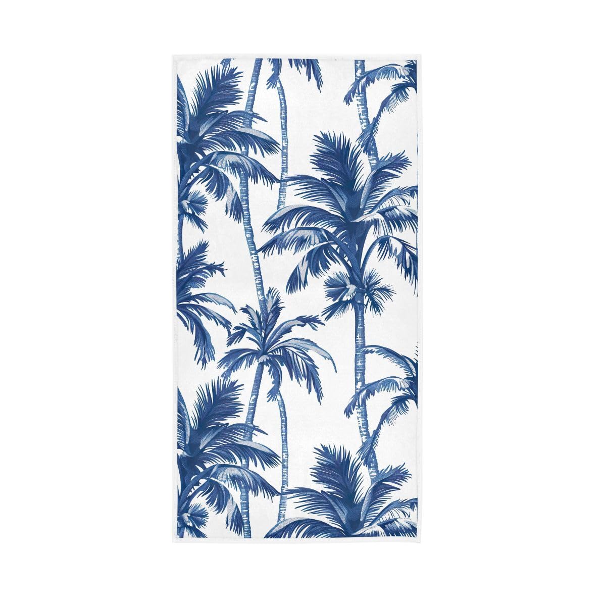 LSRCPD Deep Blue Palm Trees Hand Towels, Cotton Hand Towels for Bathroom, Gym, Hotel, Spa 15 x 30 Inches