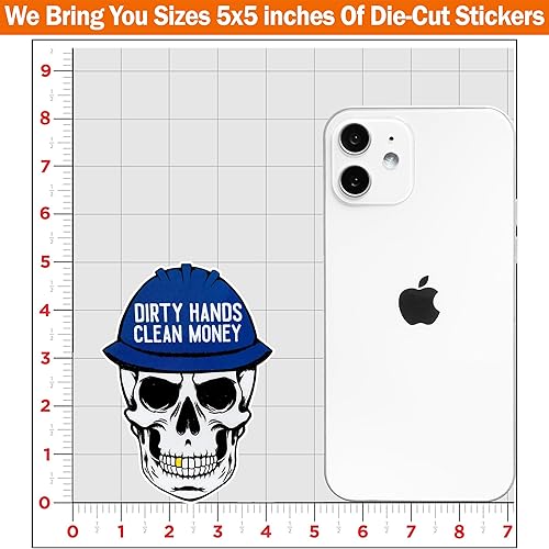 Miniatura 8 de Paquete de 3 calcomanías de vinilo con diseño de calavera mecánica de calavera de 2 pulgadas para caja de herramientas, botella de agua, laptop,