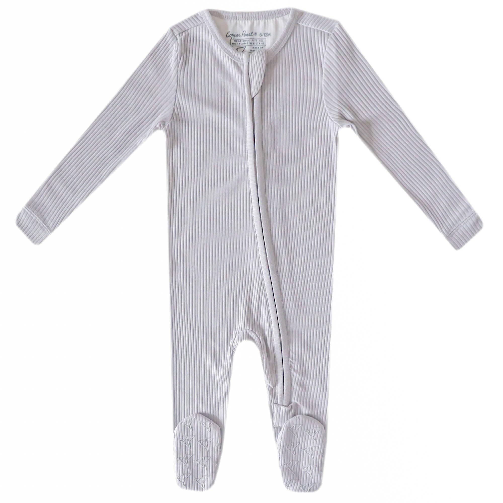 Copper Pearl Baby Zip-Up Footie Pajamas - Soft Stretchy Sleep and Play Footies for Boys and Girls