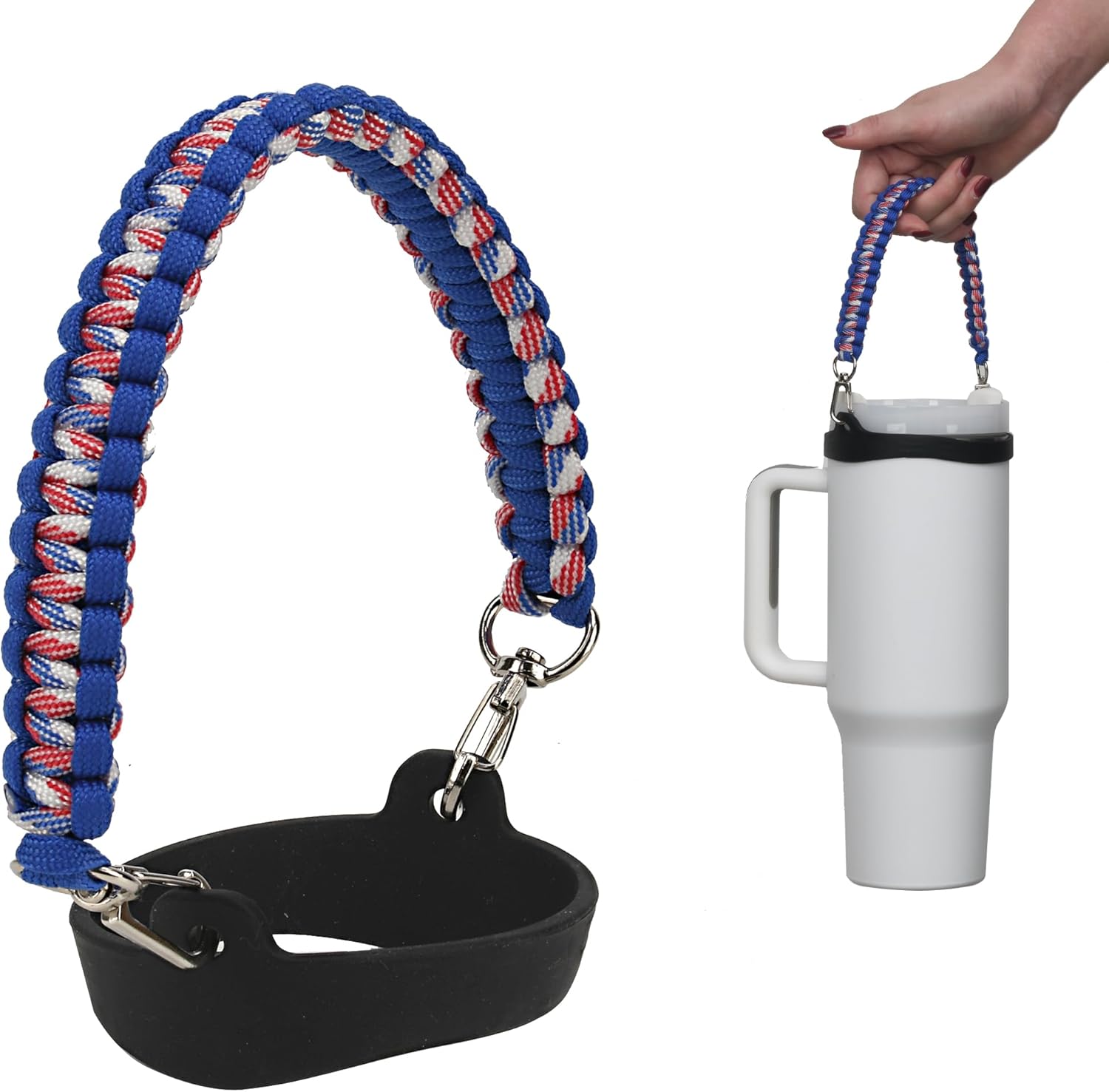 Wongeto Water Bottle Handle Strap - Compatible with Stanley Water Bottle - Paracord Handle for Stanley Cup Accessories