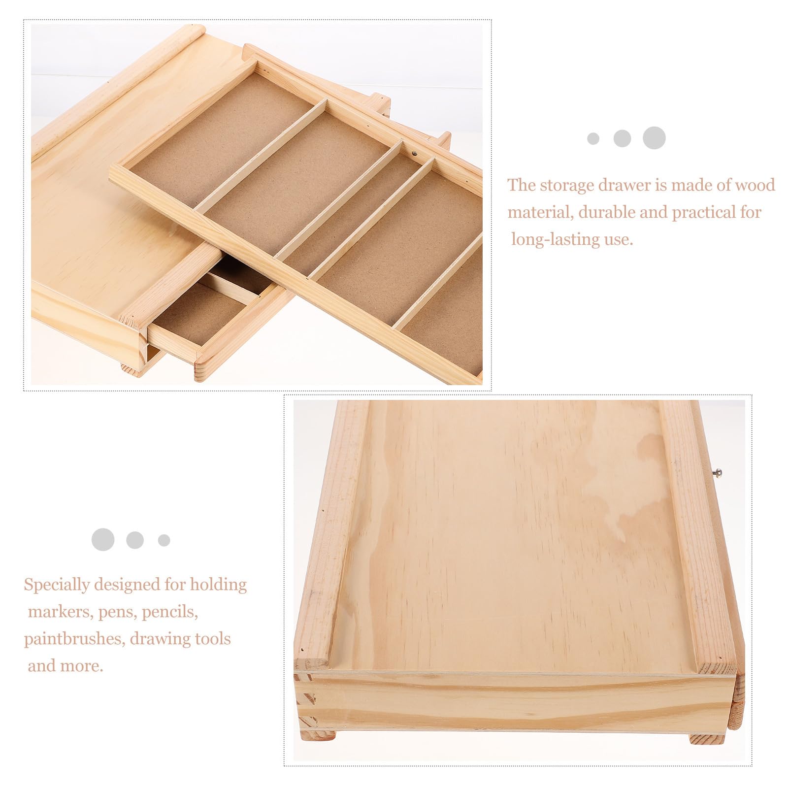 FRCOLOR Portapenne in Legno Multistrato Cassetti per Pennelli, Organizer da Scrivania Leggero e Resistente, Custodia Portapennelli per Artisti e Uso Creativo