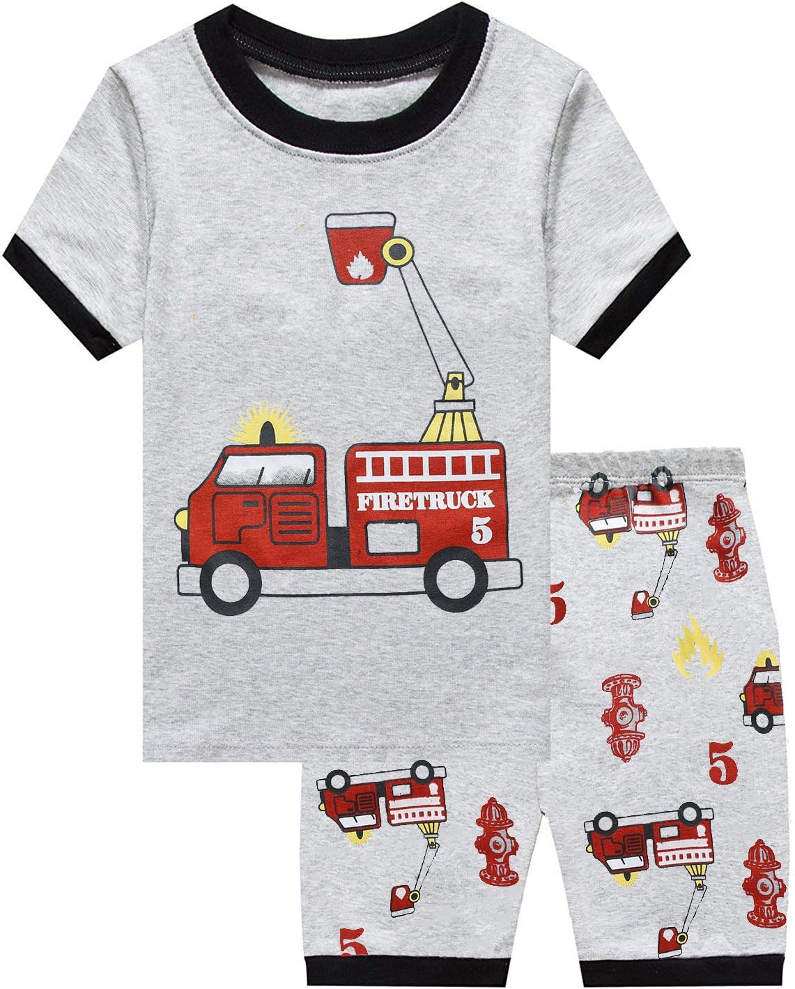 Little Hand Toddler Boys Pajamas Kids Dinosaur Summer PJS Monster Truck Boy Tractor Jammies Hockey Short Sets 2-7 Years