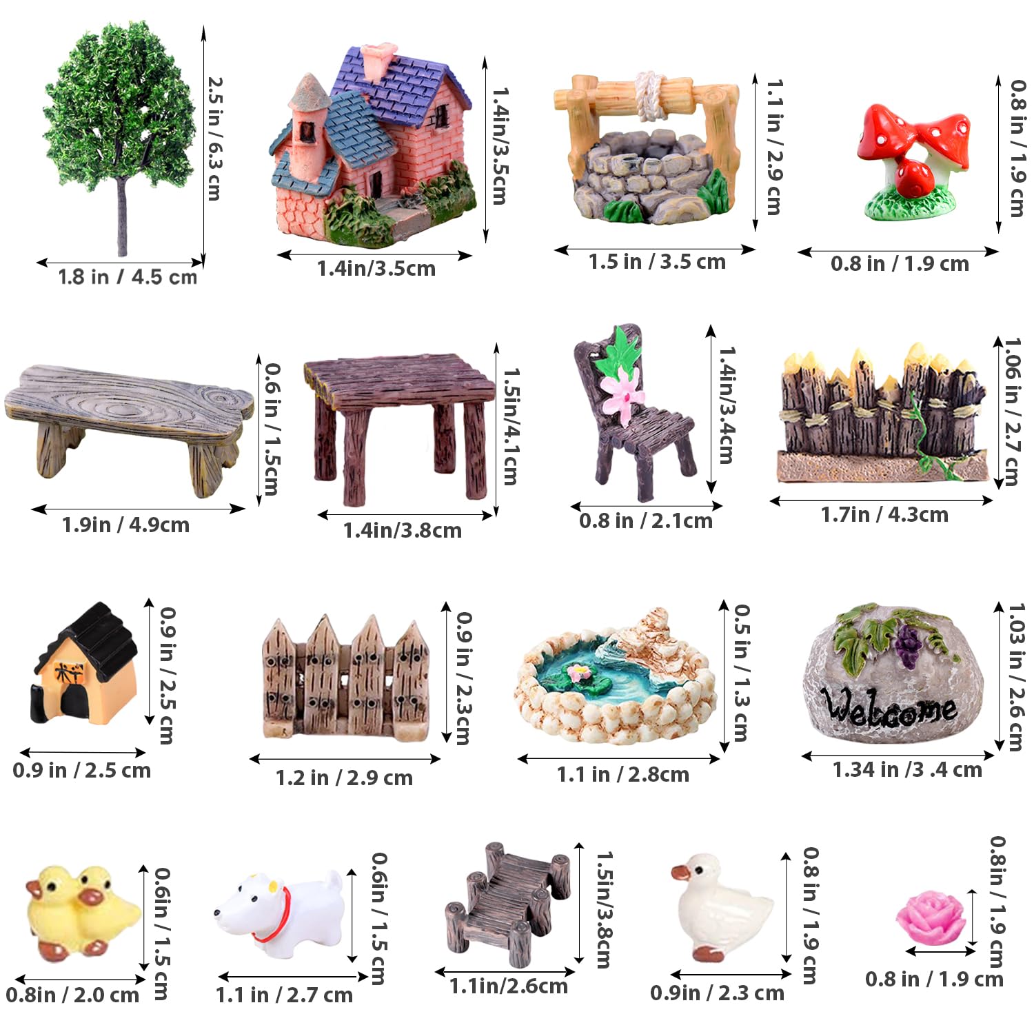 WinnerWhy 116 Pcs Miniature Garden Set - Fairy House Accessories, Mini Trees & Fake Succulents For DIY Crafts - View #12