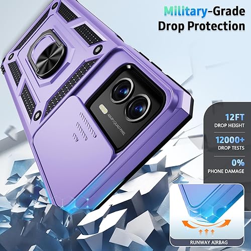 Miniatura 3 de Funda para Moto G 5G 2023, protector de pantalla HD de grado militar, soporte de anillo magnético a prueba de golpes, funda protectora para Motorola