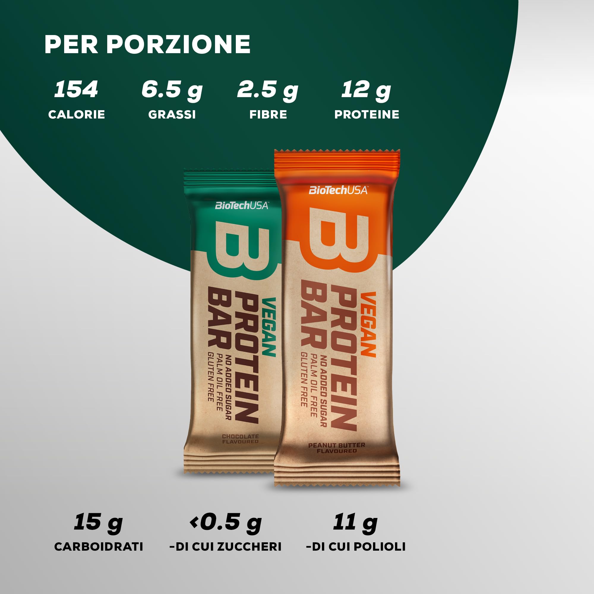 BioTechUSA Vegan Protein Bar | con proteine di riso e pisello | Barretta vegetale | fonte di fibre | povera di zuccheri | senza glutine e olio di palma | 20*50 g, Cioccolato