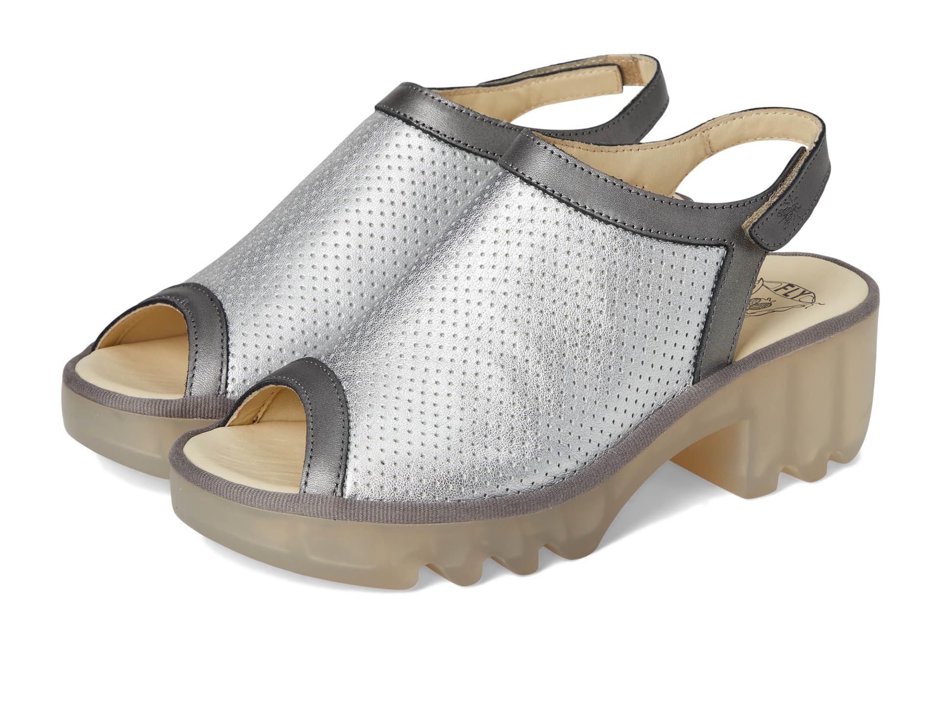 Fly London Women's TEIF577FLY Sandal, Silver/Plomo, 4 UK