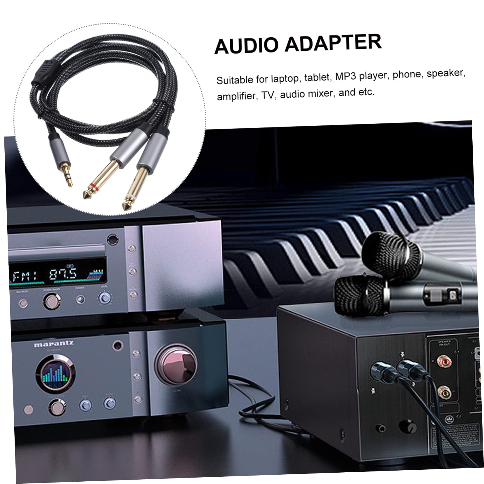 Uonlytech 5piezas Cable De Audio TRS De Adaptador Divisor Estéreo para CD Multimedia y Sistemas De Sonido