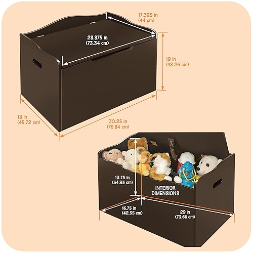 Miniatura 9 de Baúl de juguetes con superficie de banca color gris por Badger Basket, Gris