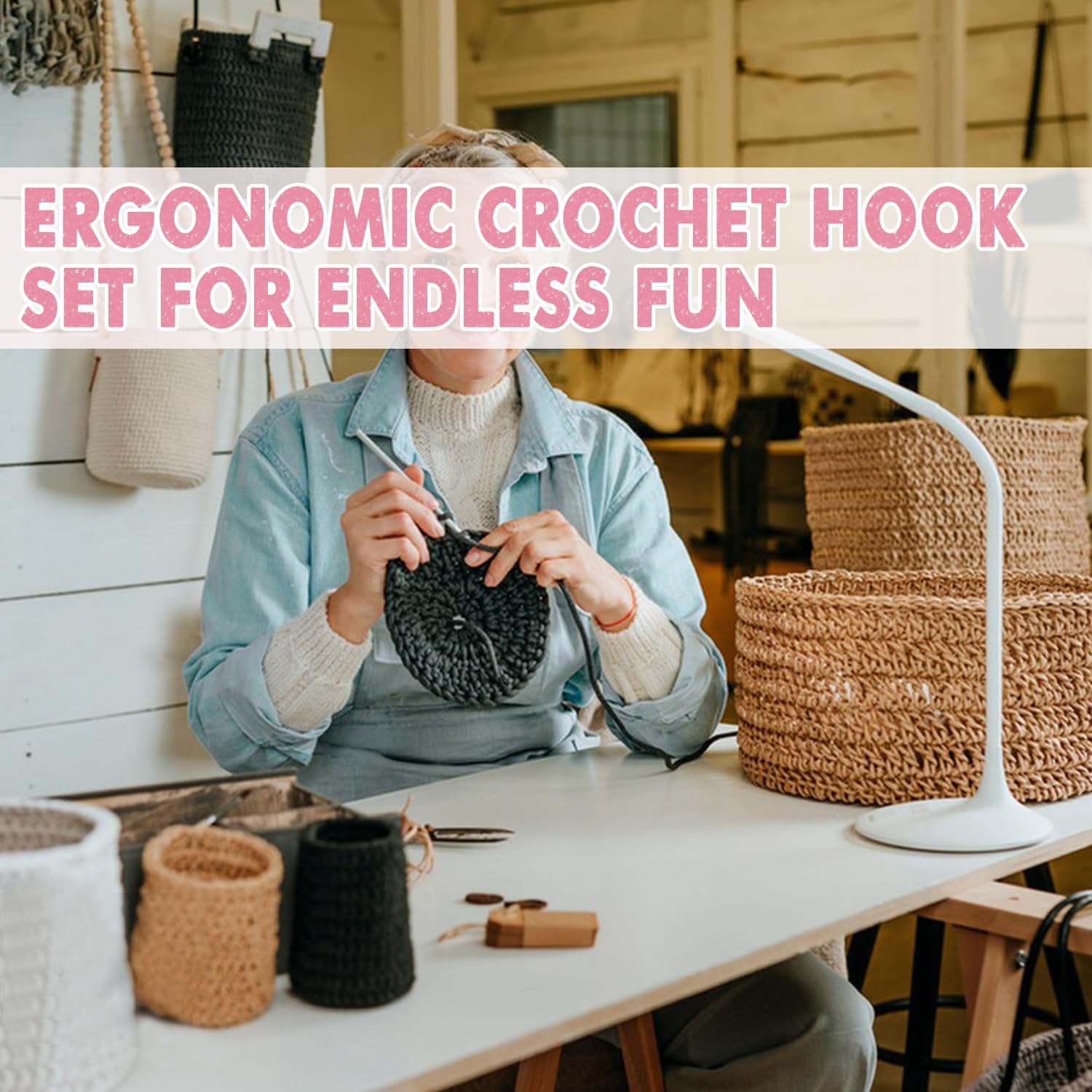 TOGETRUE Crochet Hooks, 12 Size Soft Grip Crochet Hooks Set, (2.0~8.0mm)