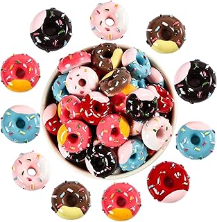 30pcs Slime Charms Donut Bread Food Candy Ornament, Flatback Bulk Mixed Resin Charms Cute Ornament Scrapbooking DIY Crafts Making (Color 1)