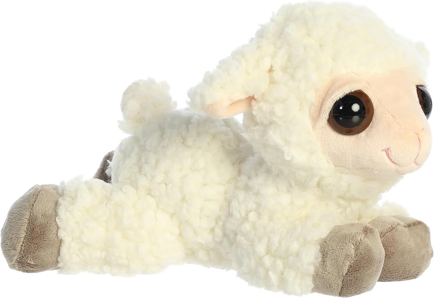 Aurora® Enchanting Dreamy Eyes™ Lea Lamb Stuffed Animal - Captivating Gaze - Aesthetic Appeal - White 8 Inches