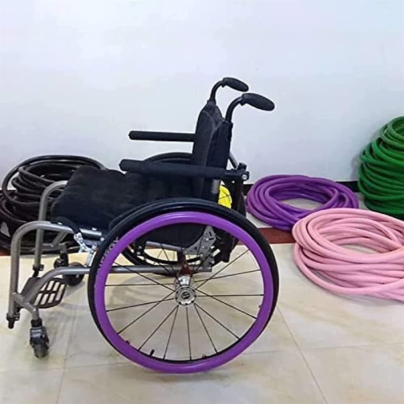 Funda para Silla de Ruedas Accesorios para sillas de Ruedas, Cubiertas para Llantas de Empuje para sillas de Ruedas, 1 par, Antideslizante, Resistente al Desgaste, Cubierta Protectora para Anillo de