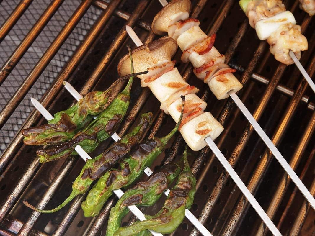 Stainless Steel BBQ Skewers - Grill & Roast! -4 Stainless Steel BBQ Skewers - Grill & Roast! -4