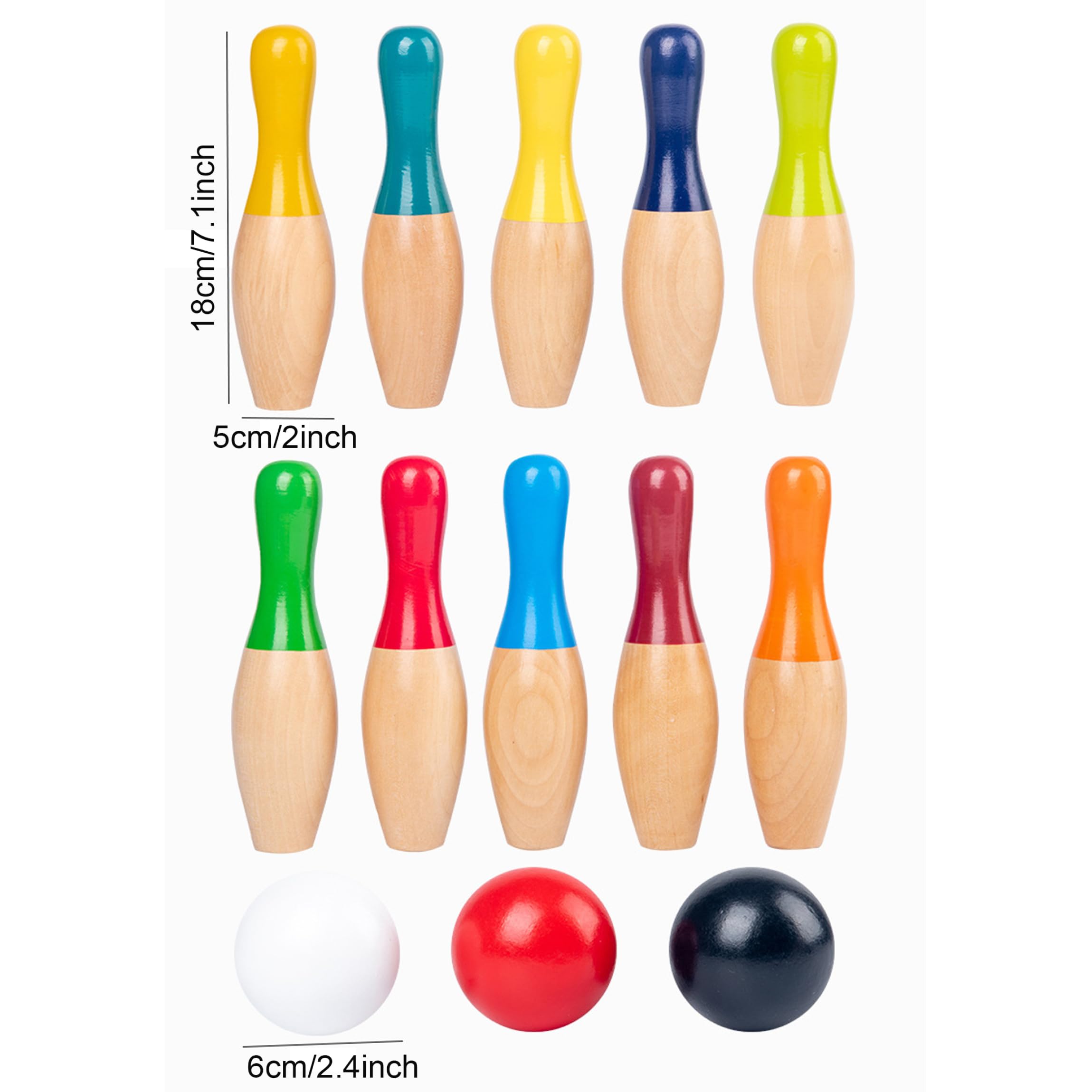 Juego de Bolos para niños Juego de Bolos para niños Interactivo de Madera para pequeños de 2 a 5 años arcoíris 3 7 Libras para 2 a 5 años Pin para Exteriores