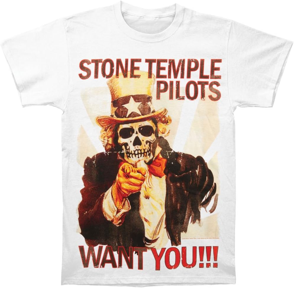 Stone Temple Pilots Men's Want You Slim Fit T-Shirt White