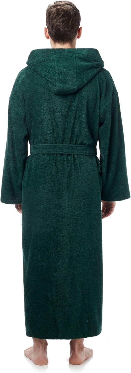 Arus Men's Hood'n Full Ankle Length Hooded Turkish Cotton Bathrobe - Image 4