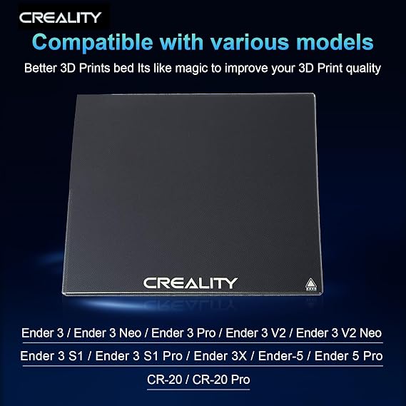UNIDO Creality Official Ender 3 Glass Bed Upgraded, High Hardness Durable Glass Platform for 3D Printer, Tempered Glass Build Plate for Ender 3 Pro, Ender 5, Ender 5 Pro, Ender 3 V2, 235x2354mm