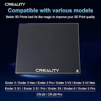 UNIDO Creality Official Ender 3 Glass Bed Upgraded, High Hardness Durable Glass Platform for 3D Printer, Tempered Glass Build Plate for Ender 3 Pro, Ender 5, Ender 5 Pro, Ender 3 V2, 235x2354mm