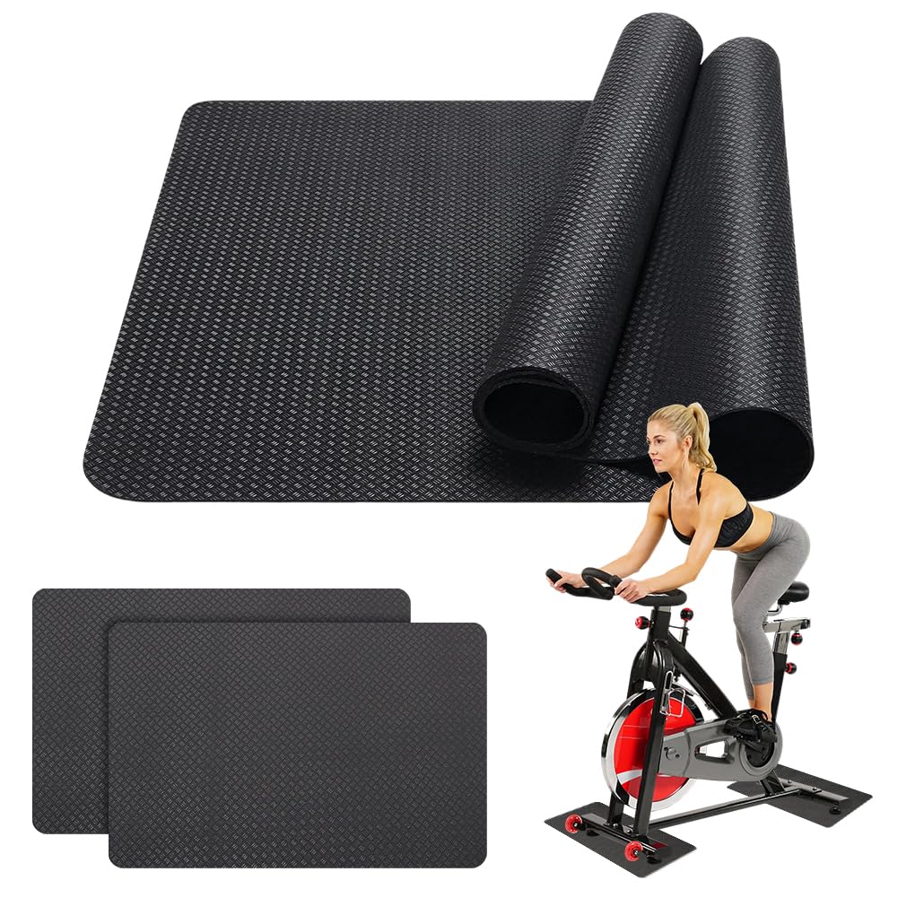 LOMUG Bieżnie, 5 mm, antypoślizgowa mata ochronna Peloton, podwójna mata podłogowa, mata ochronna, sprzęt fitness do sprzętu sportowego Home Gym