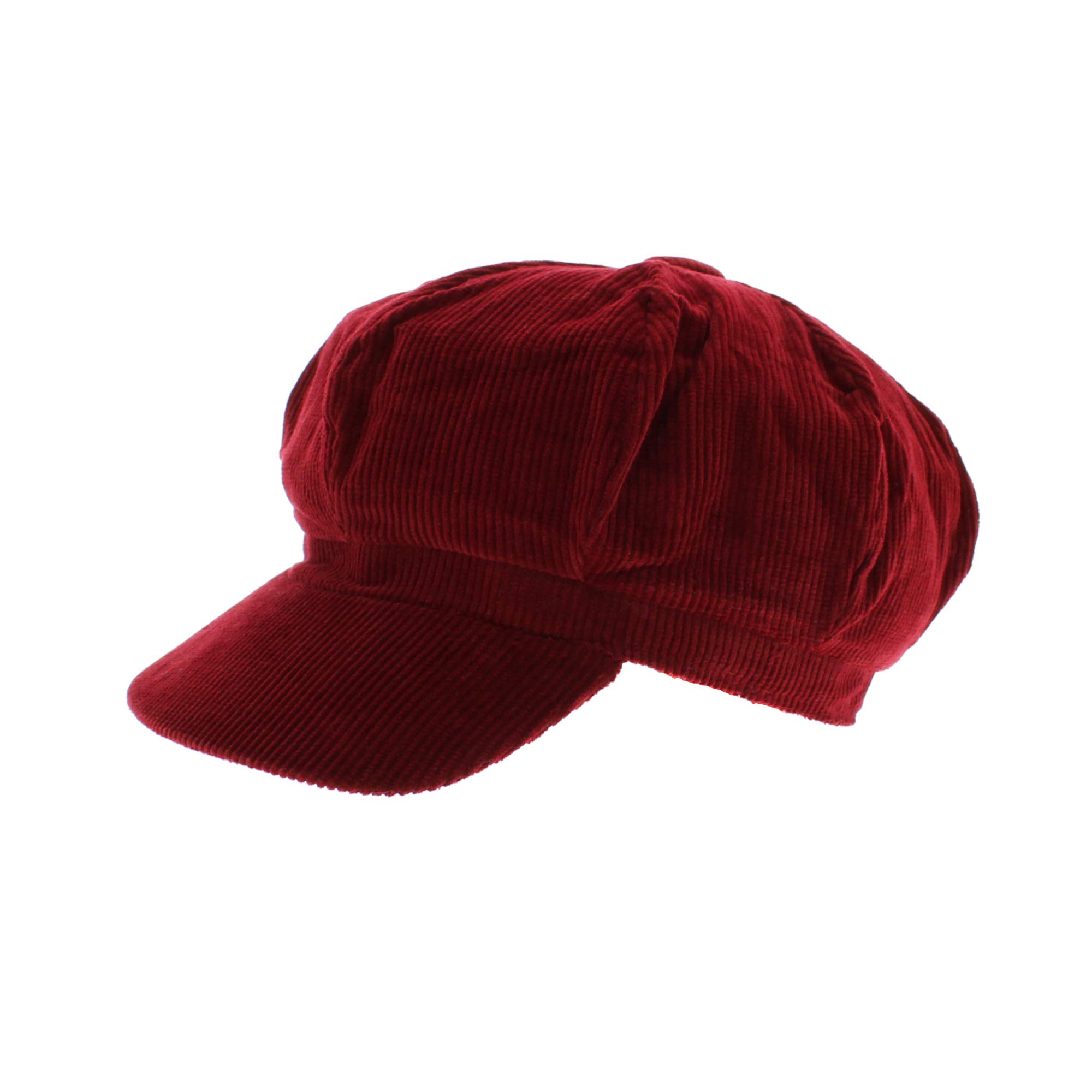 Zac's Alter Ego Vintage Corduroy Newsboy Cap/Baker Boy Hat - Selection of Colours Burgundy