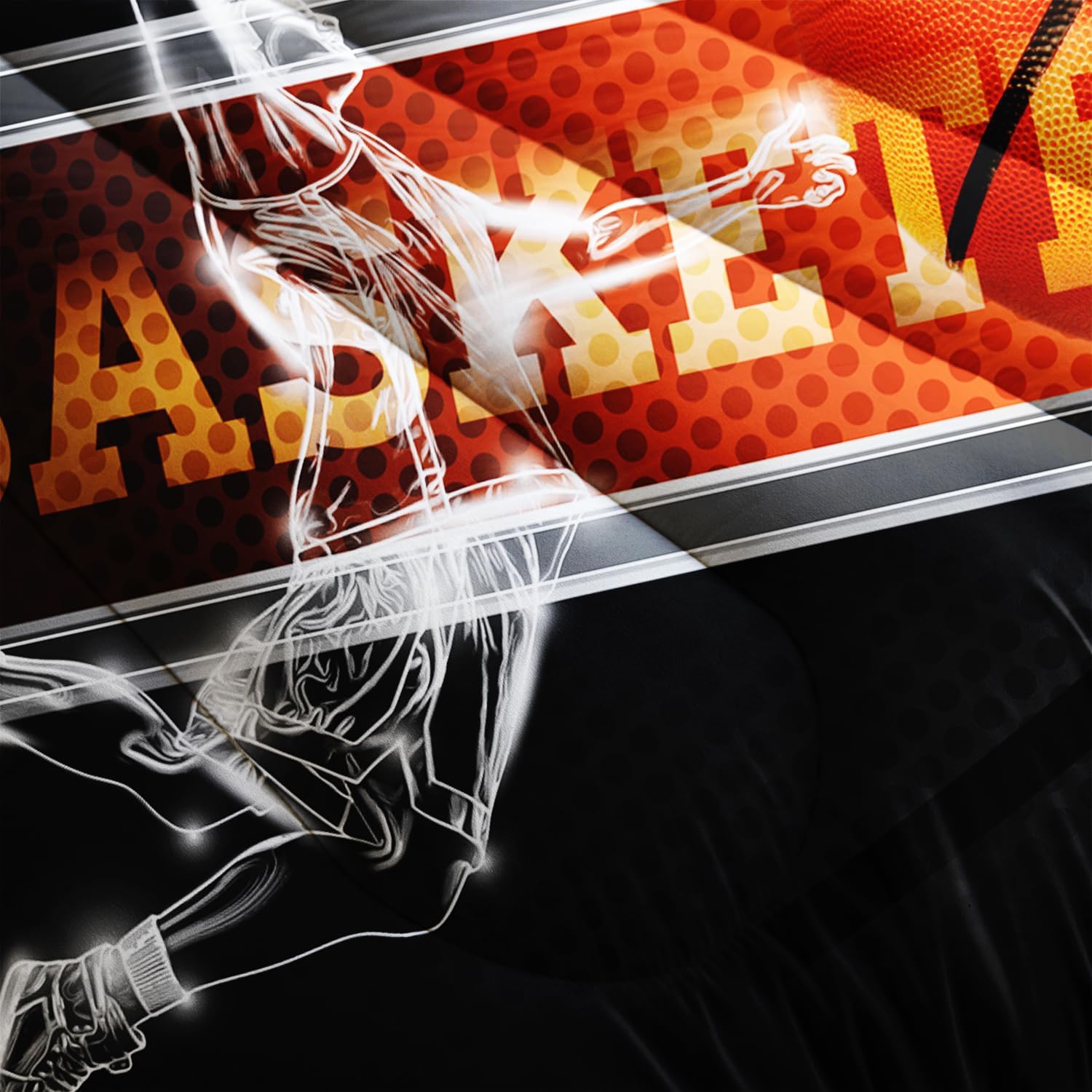 AILONEN Bedding Set, Queen 3D Basketball Comforter Set for Boys Kids Teen, Microfiber, 1 Comforter + 2 Pillowcases - Image 4