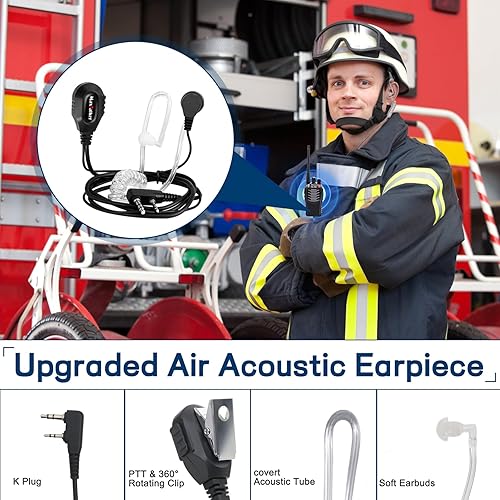 Miniatura 3 de Walkie Talkies recargables de largo alcance MaxTalker MT-8S Walky Talky con auriculares, linterna de batería de 1500 mAh, radios Walkie Talkies para