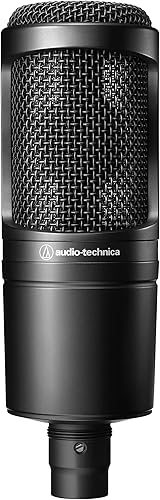 Audio-Technica AT2020 Micrófono de estudio de condensador cardioide XLR, ideal para aplicaciones de proyecto/estudio en casa