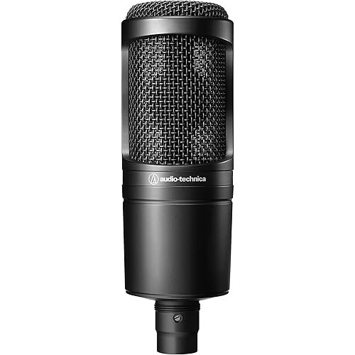 Audio-Technica AT2020 Cardioid Condenser Studio XLR Microphone, Ideal for Project/Home Studio Applications