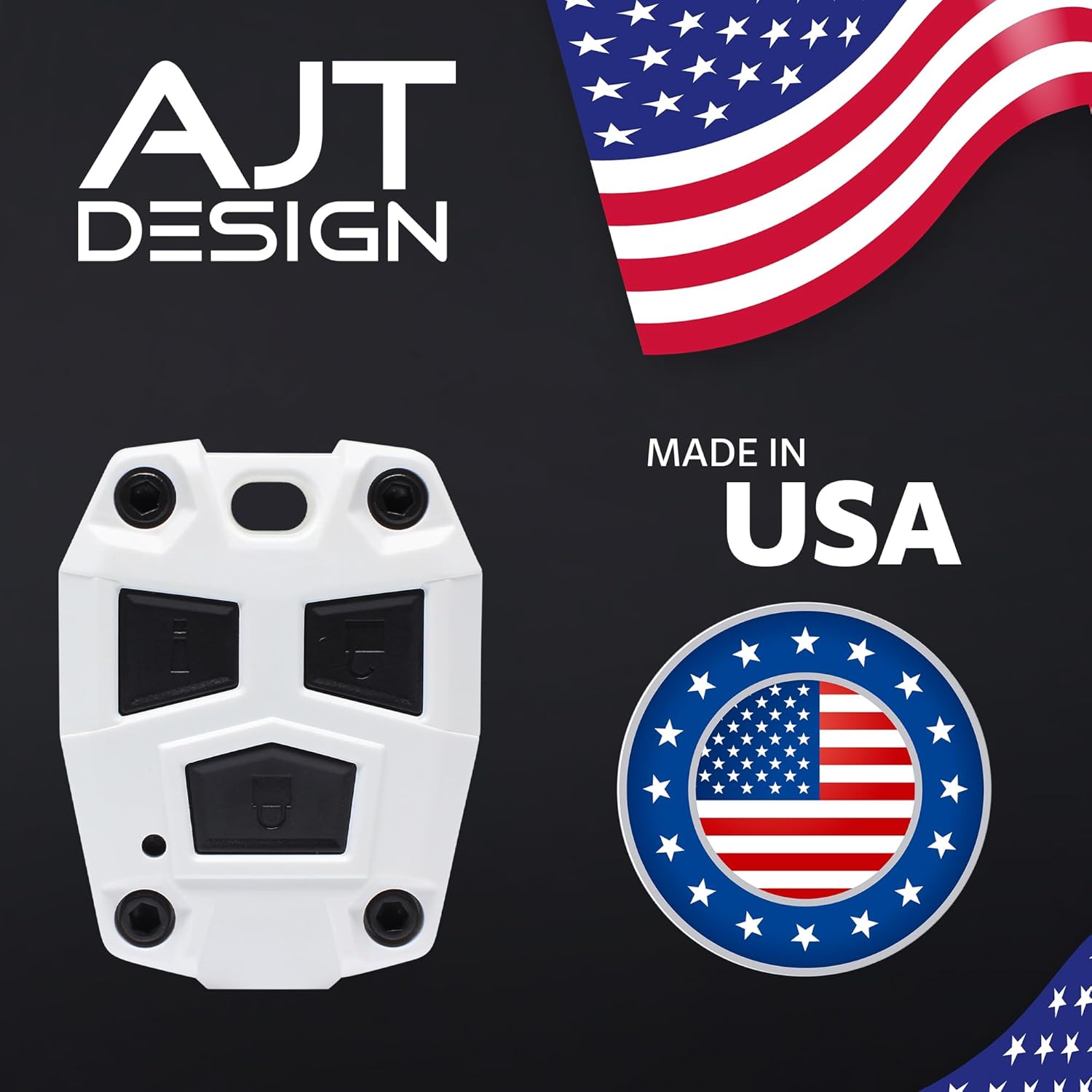AJT Design ABS Plastic Keyfob Case for FJ Cruiser (2008-2014) | Key Fob Replacement Shell Only (No Electronics) | FJ Cruiser Accessories - Made in USA | White