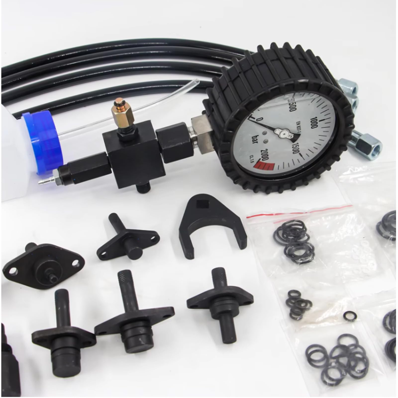 Common Rail - Kit de probador de presión de bomba diésel de alta presión, incluye prueba de tubería de inyección en blanco para pruebas de fugas de inyectores