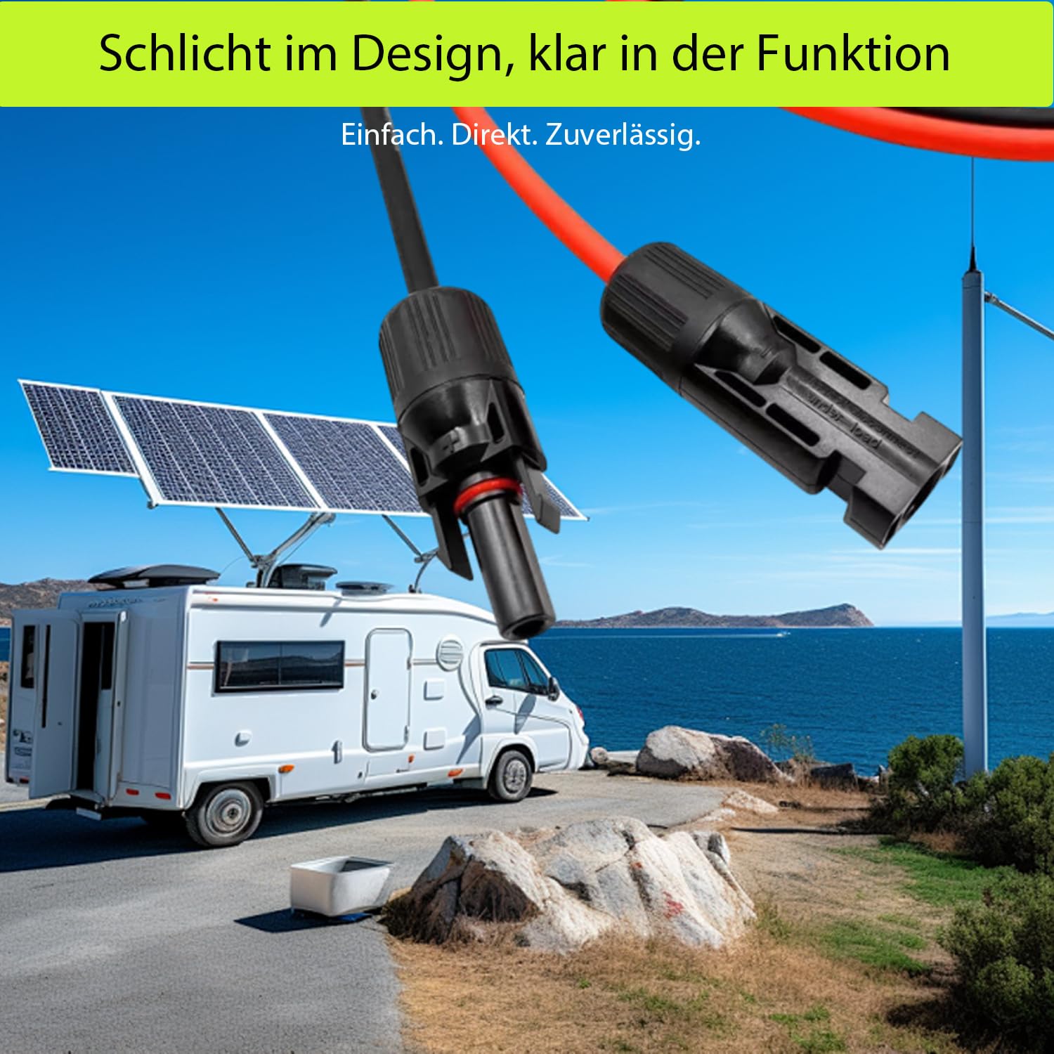 Solarkabel 4mm²/6mm²,Solarkabel Verlängerung 2/3/5/10/15M,Tool-Free Solarverlängerungskabel, PV Kabel (6mm²10m)