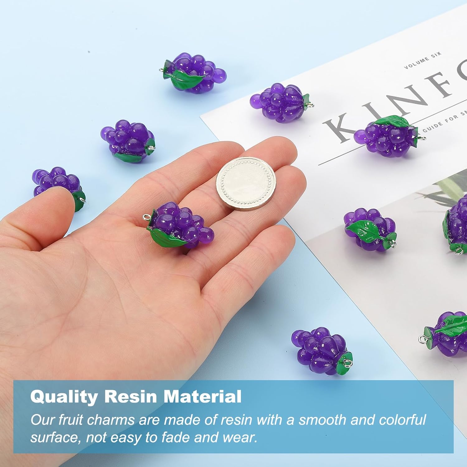 PATIKIL Resin Charms, Cute Fruit Charms Pendants 3D Imitation Food Fruit Beads Bulk for Jewelry Making Bracelets Necklace Earring - Image 4