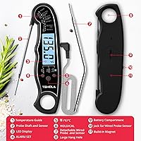 Vista 6 de TEMOLA Meat Thermometer, Instant Read Food Thermometer for Cooking, Digital Food Thermometer with LCD Backlight for Candy Fry Grill BBQ Liquids