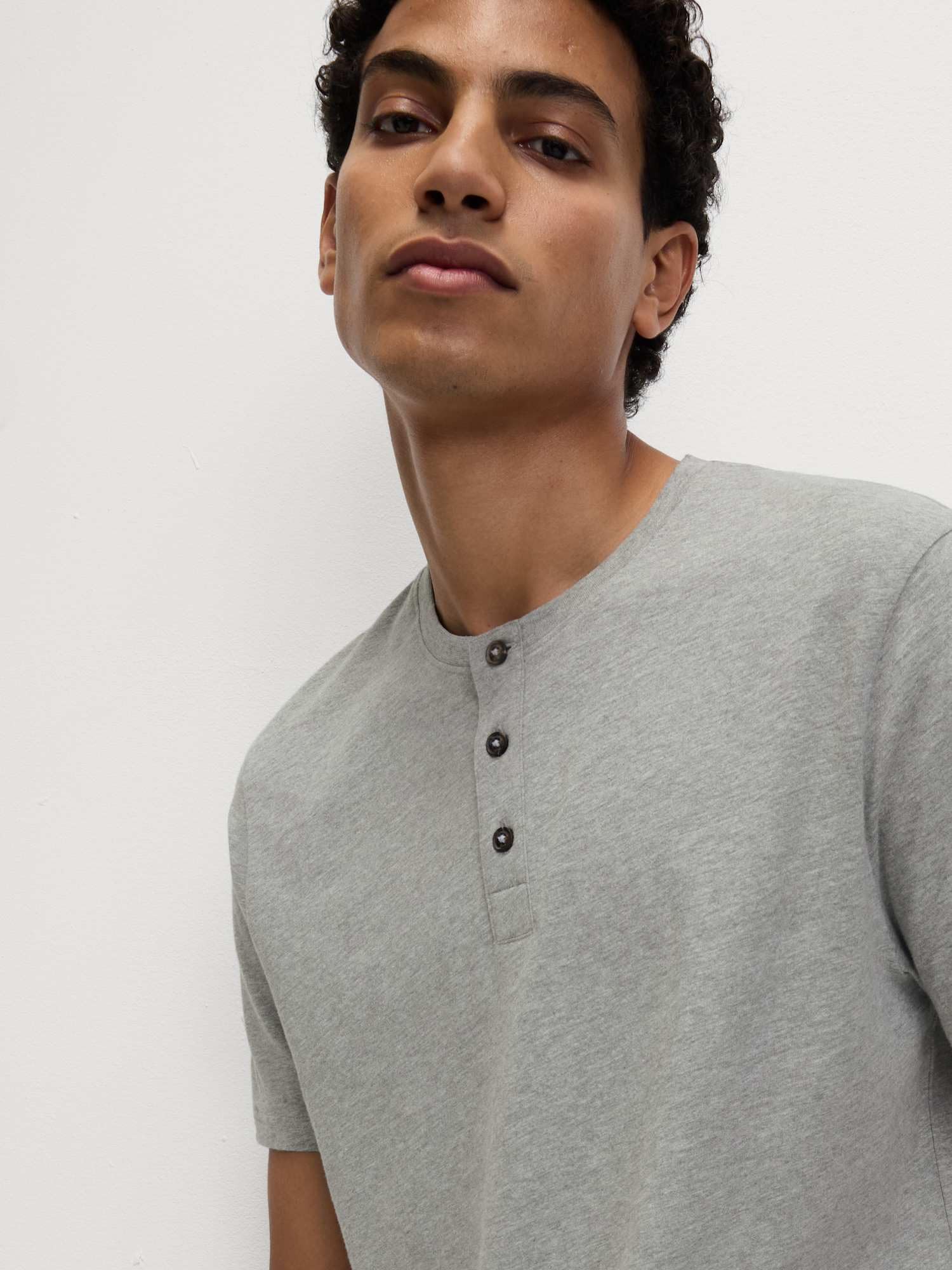 Marks & Spencer Pyjama Col Henley à Carreaux Homme en Pur Coton, Coupe Standard, Taille à Cordon, avec Poches