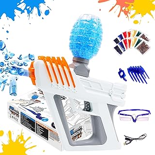 LSAMA Gel Pellet Blaster, Automatic Splatter Beads Gun - Gel Bullets Shooter with 20,000 Gellets Beads & Goggles Toy Gifts for Boys Girls Adults Outdoor Fun Shooting Games Ages 14+