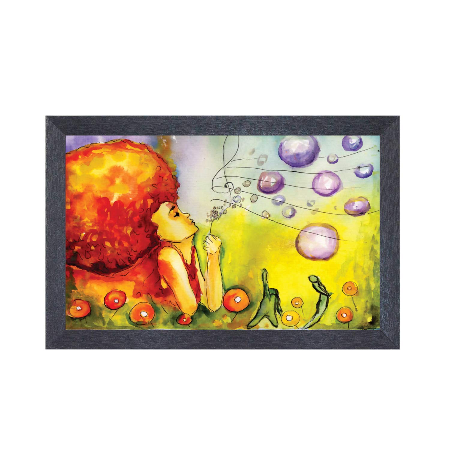 RANDOMRANDOM (RP-2182 Abstract Multicolor Framed Painting, 18 inch X 12 Inch