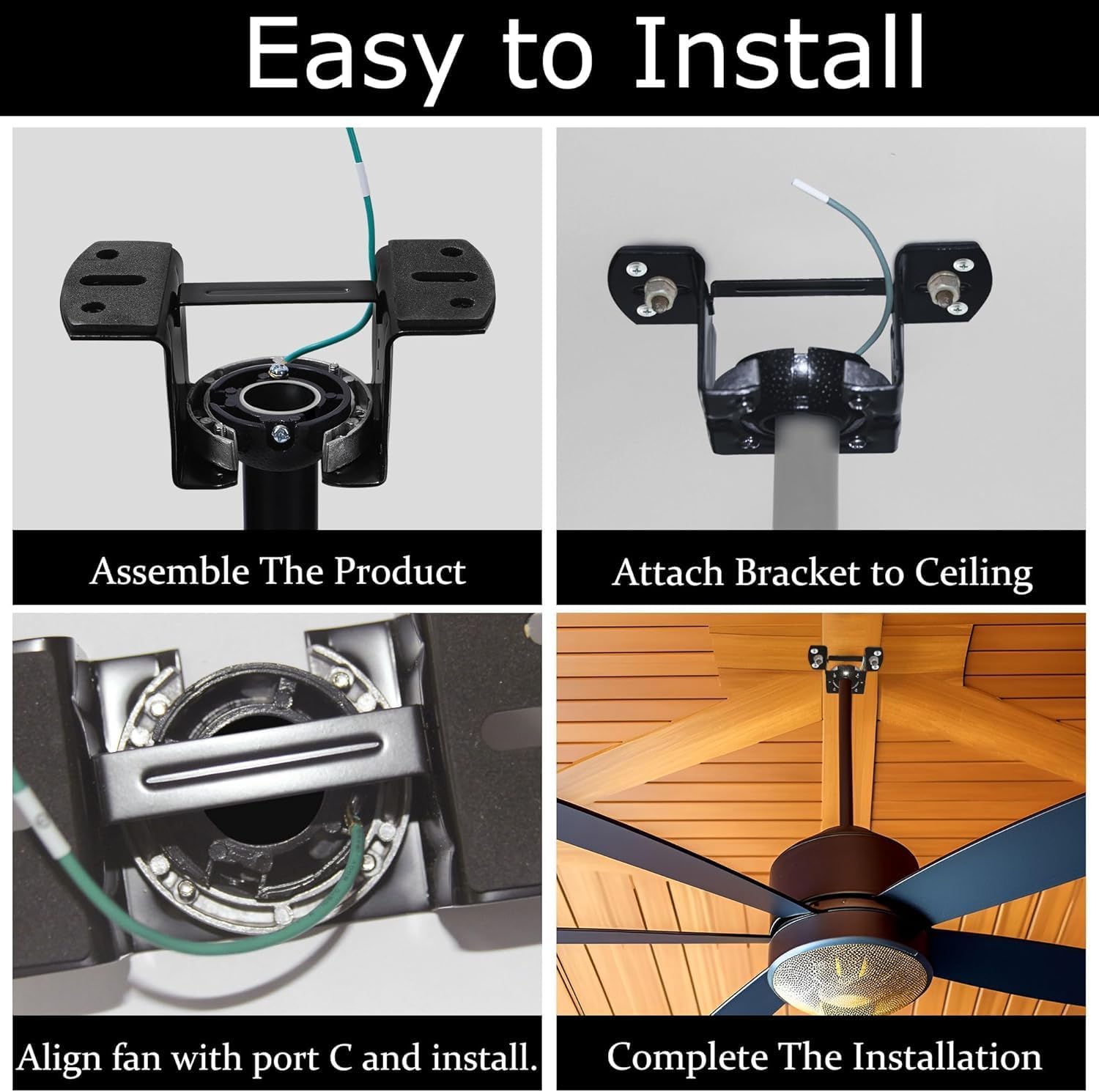 Ceiling Fan Mounting Bracket, Ceiling Canopy Fan Balancing Adapter Kit for Living Room, Outside Patio, Porch