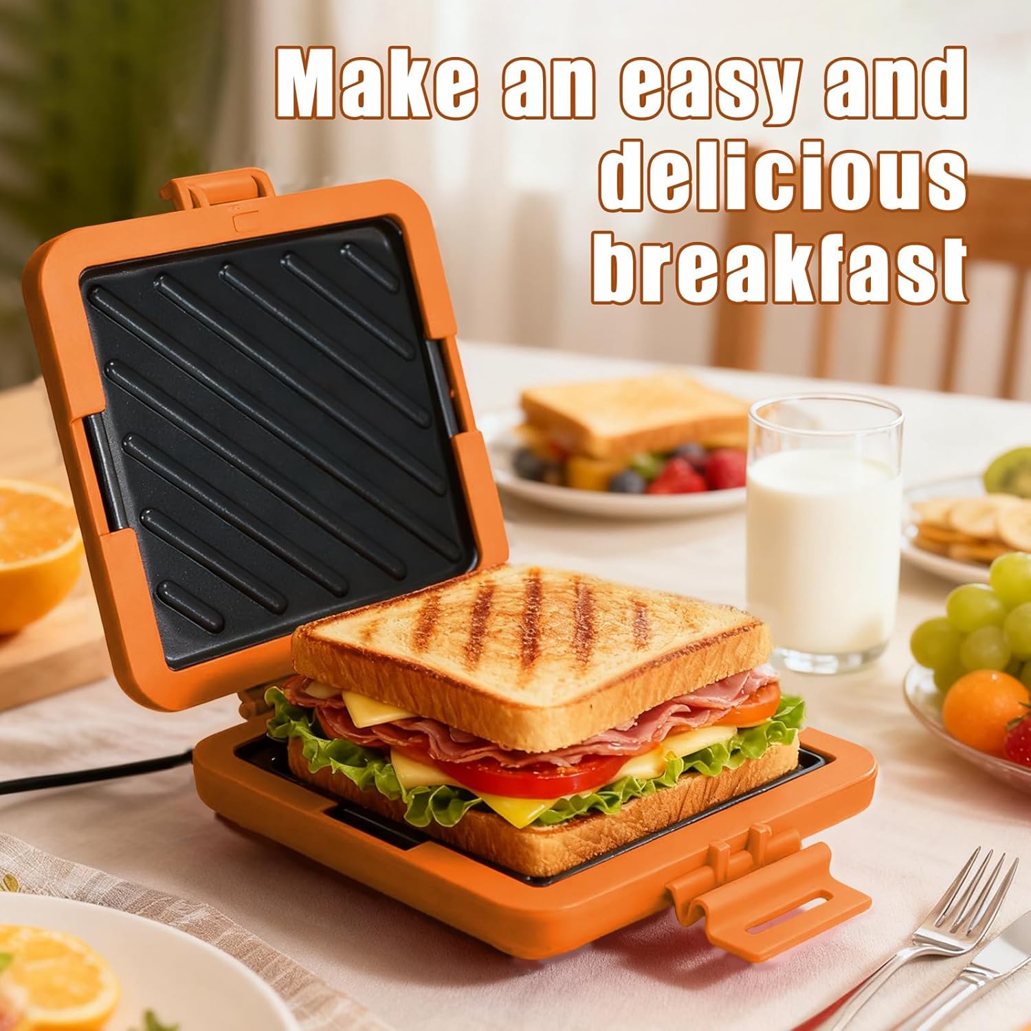Microwave Sandwich Maker- Microwave Grilled Cheese Maker-Breakfast Sandwich Maker No Electricity Dishwasher Safe Tostadora De Pan Sandwichera For Travel Friendly/Office/Home (yellow)