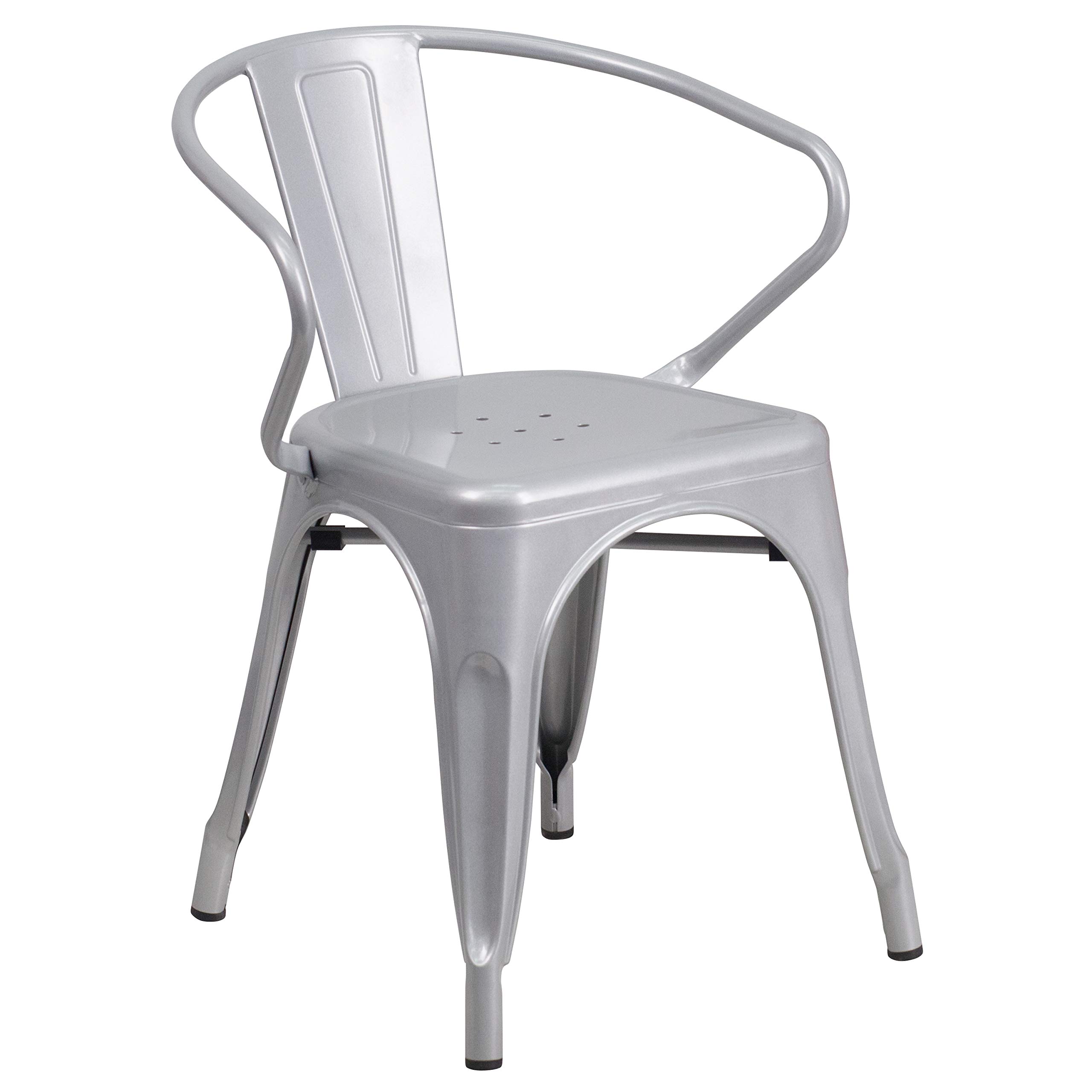 Amazon.com: Flash Furniture Luna Commercial Grade Silver Metal
