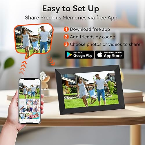 Miniatura 2 de Marco de fotos digital de 10.1 pulgadas, WiFi, marco de fotos digital, 1280 x 800 HD IPS, marco de fotos inteligente en la nube, para compartir
