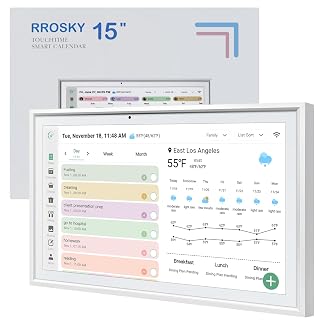 WiFi Digital Calendar Smart Family Planner,Chore Charts, Achievement Rewards, AI Meal Planning, Smart Touchscreen Interactive Display for Schedules and Cloud Photo Desk Bases, Gifts for Women Men, Gifts for Mom Dad, 15.6'' White - Amazon product rated Grade B