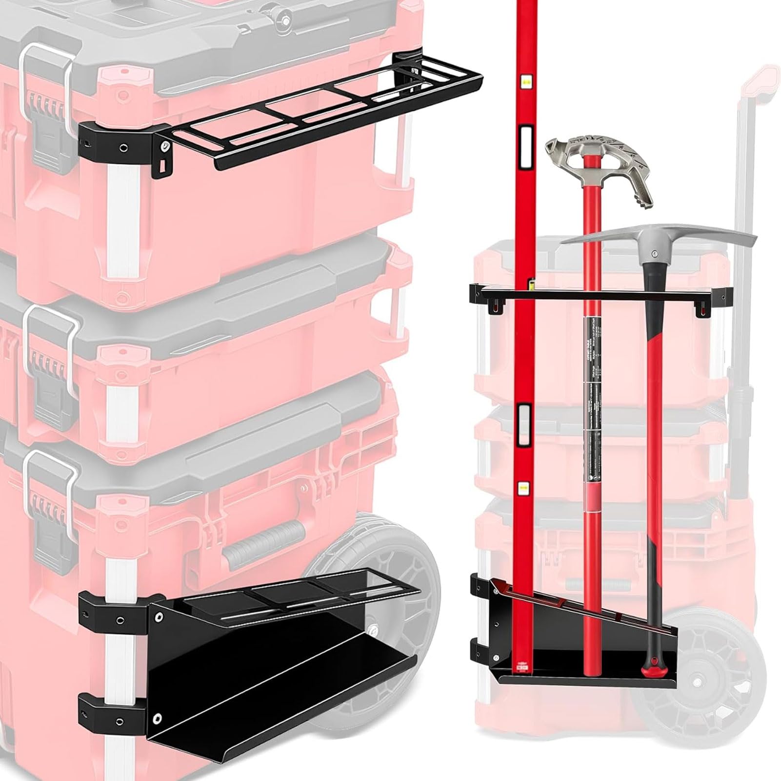 GOWENIC Skrzynka Narzędziowa Packout Dwuwarstwowy Stojak na Narzędzia do Wytrzymałych Stalowych Wsporników Montażowych Pasuje do Narzędzi o Szerokości 2,8 Cala, Łatwa Instalacja dla Entuzjastów