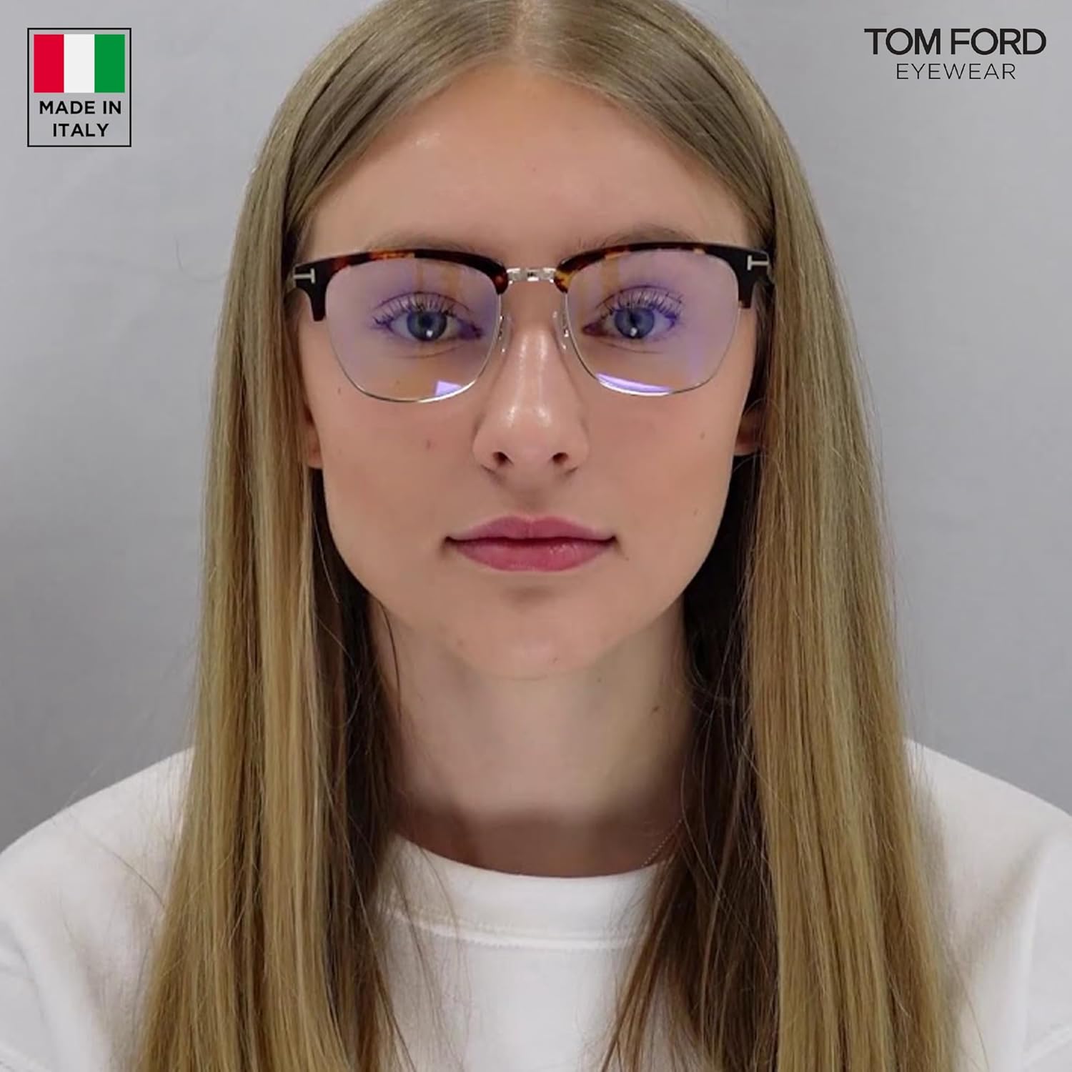 Tom Ford FT5590-F-B Square Shape Eyeglass Frame With Luxury Eyewear Kit - Image 7