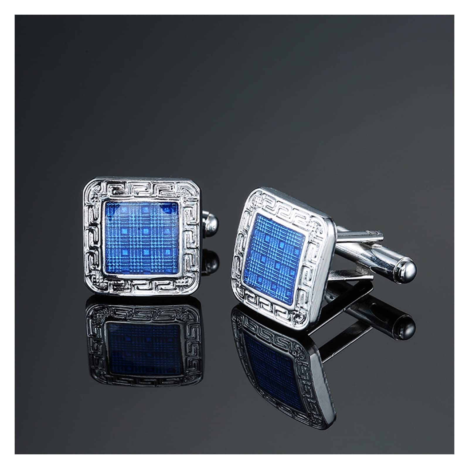 Anzug Manschettenknöpfe Klassische Männer Black Box Manschettenknöpfe Manschettenknöpfe Französisches Hochzeitskleid Hemd Zubehör 1 Double (Metal Color : 10)