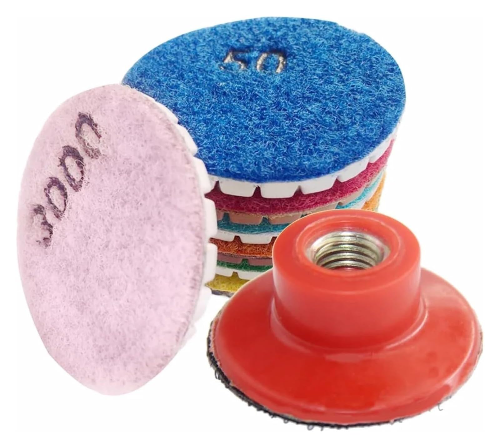 Ya Song Disque de polissage humide flexible, filetage M14, 2 pouces, 50 mm, disque abrasif diamanté, outils de meulage et de polissage