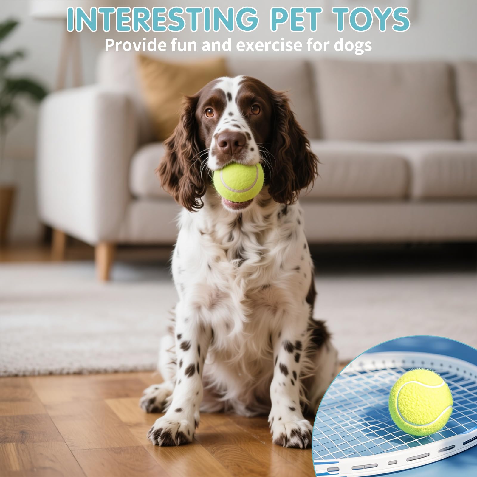 Balles de Tennis pour Chien, 12 Pièces, Balles de Tennis Récréatives pour Débutants
