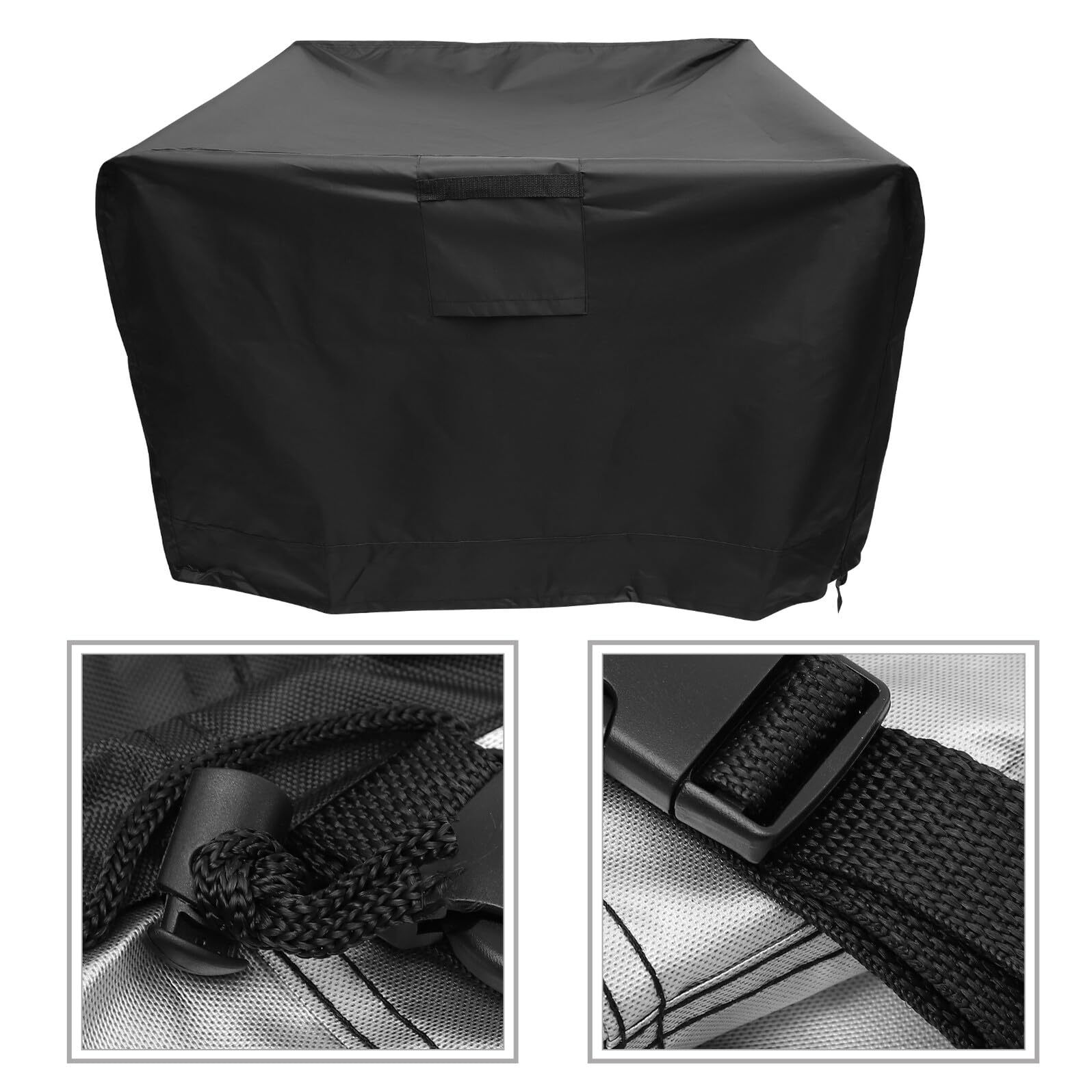 Homoyoyo Copertura per Protezione Esterna Nero Oxford 420d per Barbecue Copertura Rotonda Leggera Resistente All'acqua del Grill da Giardino