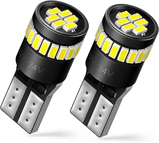 AUXITO 194 LED Bulbs 6000K White T10 W5W 168 175 2825 - 24-SMD 3014 Chips Super Bright Plug & Play for License Plate Dome Map Lights, Pack of 2