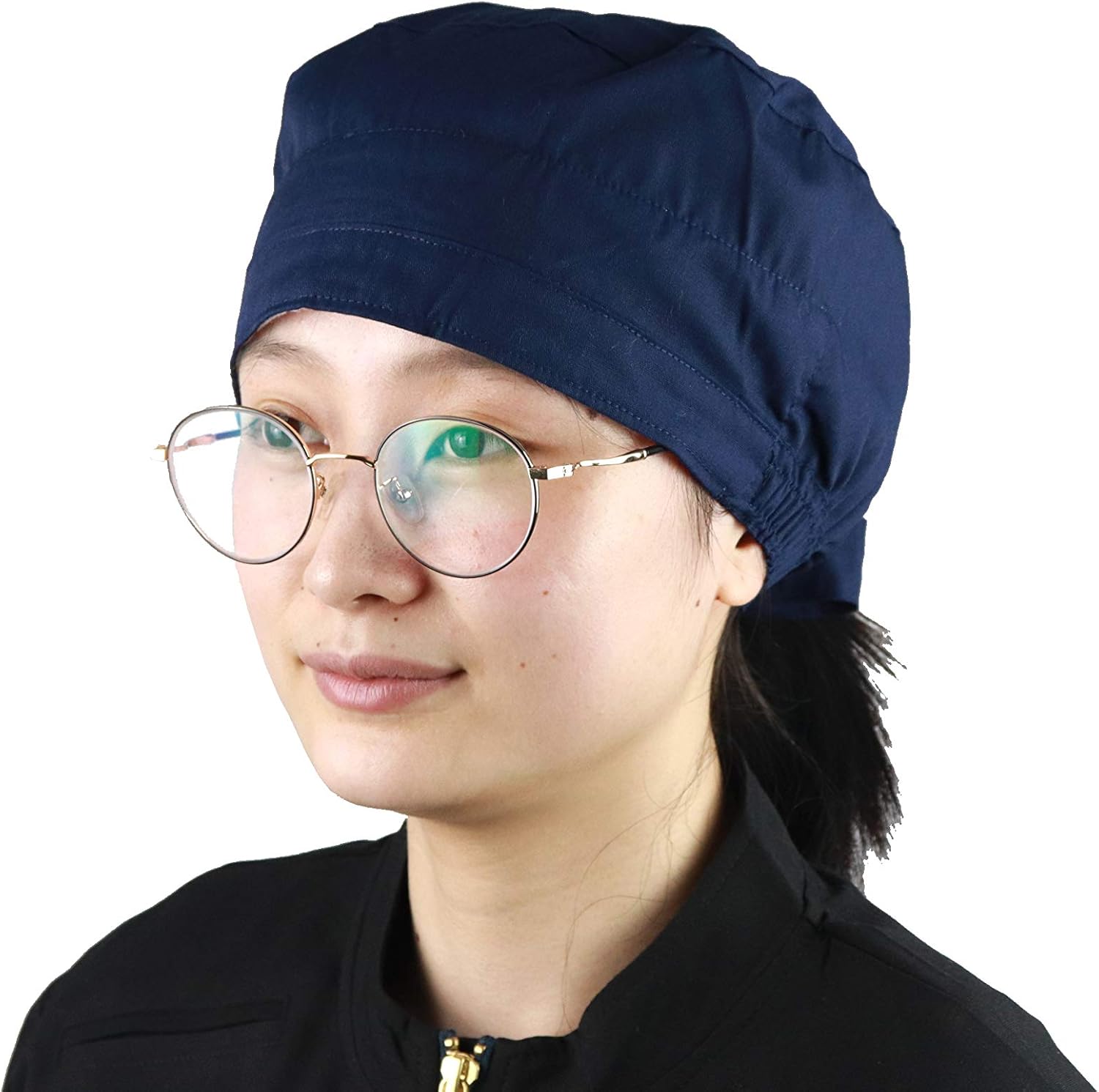 JONATHAN UNIFORM Unisex Working Cap with Sweatband Adjustable Ties for Beautician Barber Chef SPA (Navy): Clothing